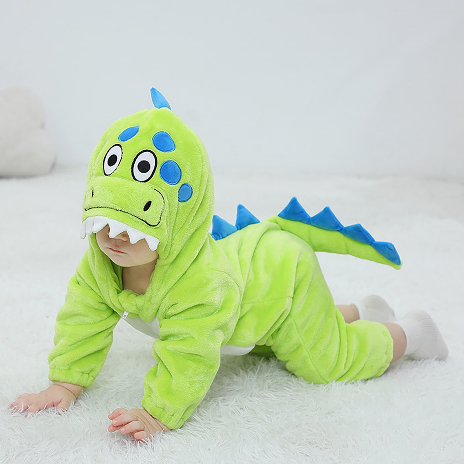 Cute Warm Hooded Baby Jumpsuit with Button Closure