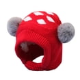 thumbnail image 1 of Baby Winter Hat 18-24 Months, Kids Winter Pompom Hat Knitted Ski Hat Double Pom Cap for Girls Boys 8-Red, 1 of 3