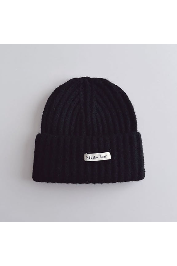 Baby Winter Hat Fleece Lined Beanie Hats for Toddler Kids Boys Girls Warm Thick Knitted Black 0-15 Years