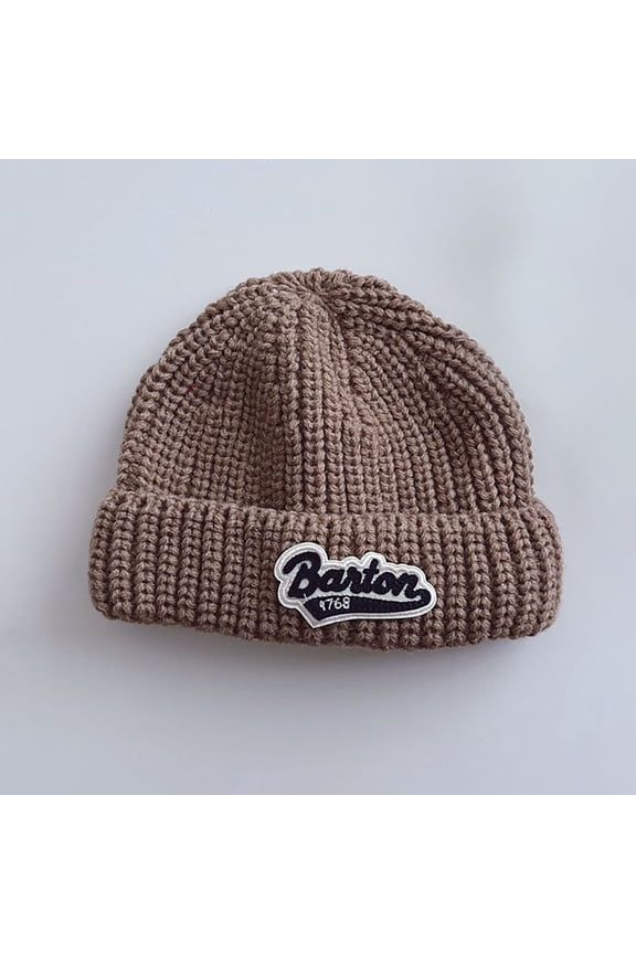 Baby Winter Hat Fleece Lined Beanie Hats for Toddler Kids Boys Girls Warm Thick Knitted Brown 0-15 Years