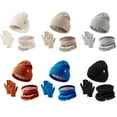 thumbnail image 1 of Baby Winter Hat and Mitten Set Toddler Girls Boys Winter Hats Boys Soft Baby Caps Kids Knit Winter Hats With Glvoes Boys Ski Hats And Gloves Quilted Stocking Hat, 1 of 6