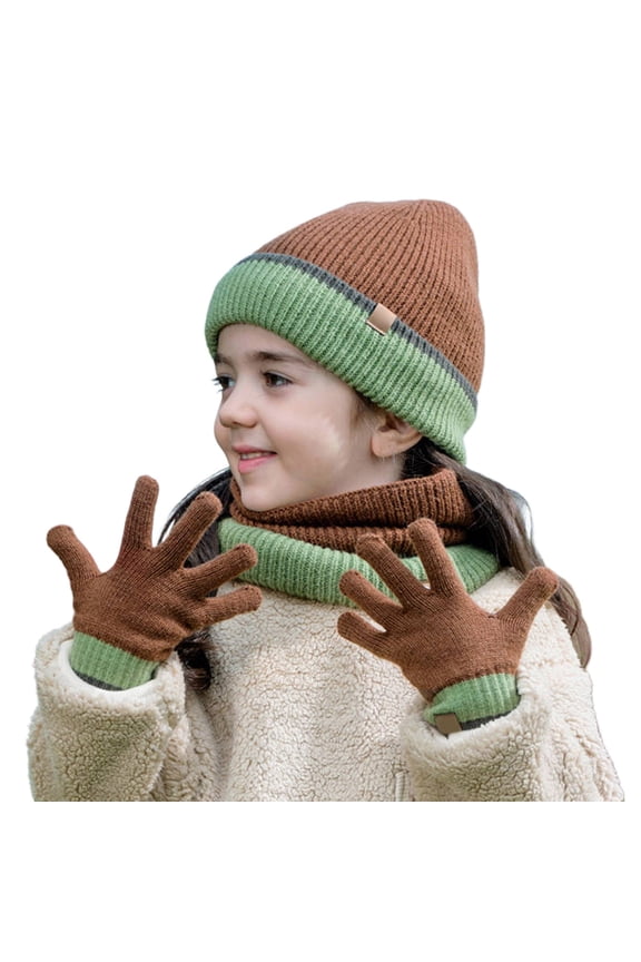 Scarves for Women Winter Clothing for Women Children Hat Scarf And Glove Set Fashionable Outdoor Baby Warm Three Piece Set