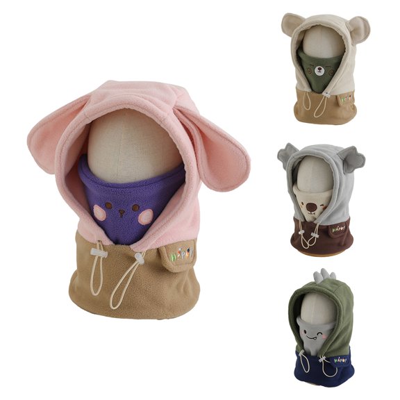 Baby Winter Hat Scarf Set 2 in 1 Kids Warm Windproof Knitted Beanie Hats with Neck Warmer for Christmas Baby Beanies 3-10 Years