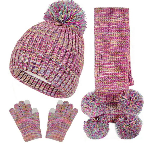 Baby Winter Hats Scarf Gloves Sets Soft Knit Beanie Warm Cute Winter Hat Hats for Baby Girls Baby Beanies