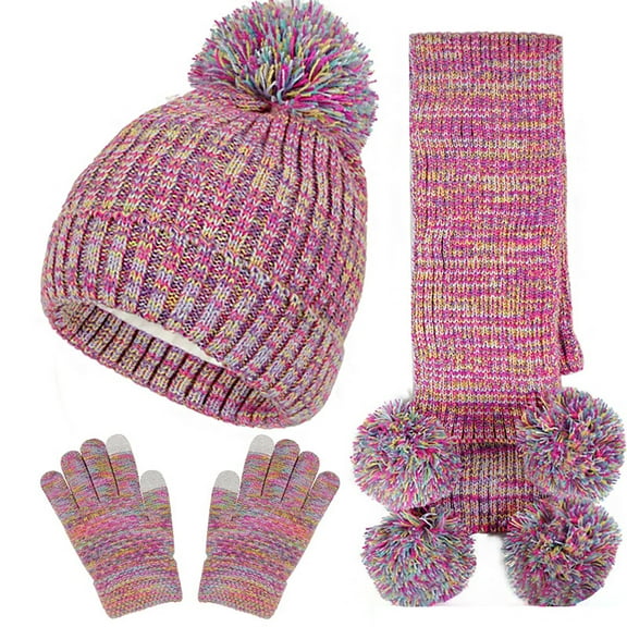 Baby Winter Hats Scarf Gloves Sets Soft Knit Beanie Warm Cute Winter Hat Hats for Baby Girls Baby Beanies