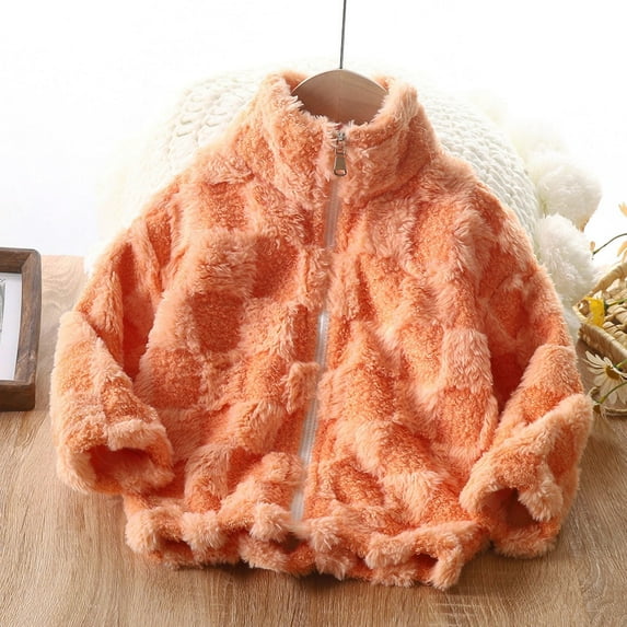 Baby Winter Jacket Cute Printed Solid Long Sleeve Boy Clothes for Baby Girls 5-6 Years