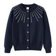 thumbnail image 1 of Baby Winter Jackets Girls Rhinestone Knitted Cotton Cardigan Jackets New Fall Jackets Winter Outerwear Dark Blue 6T, 1 of 3