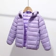 thumbnail image 1 of Baby Winter Jacket Warm Down Padded Coat Boys Girls Hooded Outerwear Kids Clothes Lightweight Jacket Puffer Outfits Full Zip Jacket Purple 6-7 Years, 1 of 4