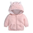 thumbnail image 1 of Baby Winter Jacket with Hooded Soft Lightweight Cute Cartoon Printed Solid Baby Girl Outfits for Baby Boys 0-3 Months, 1 of 7