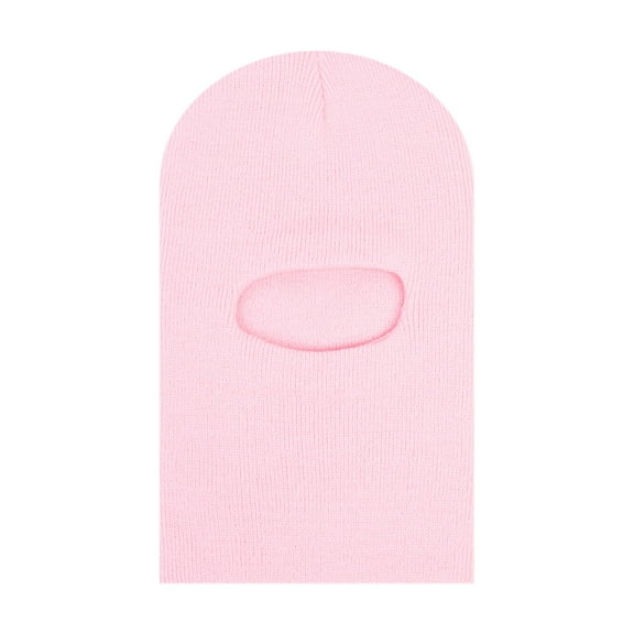 Baby Winter Knit Hat, Toddler Pullover Style Beanie with Integrated Neck Warmer, Warm Fleece Lined Cap for Cold Weather, Solid Color Ear Protection for Infants and Kids - Pink
