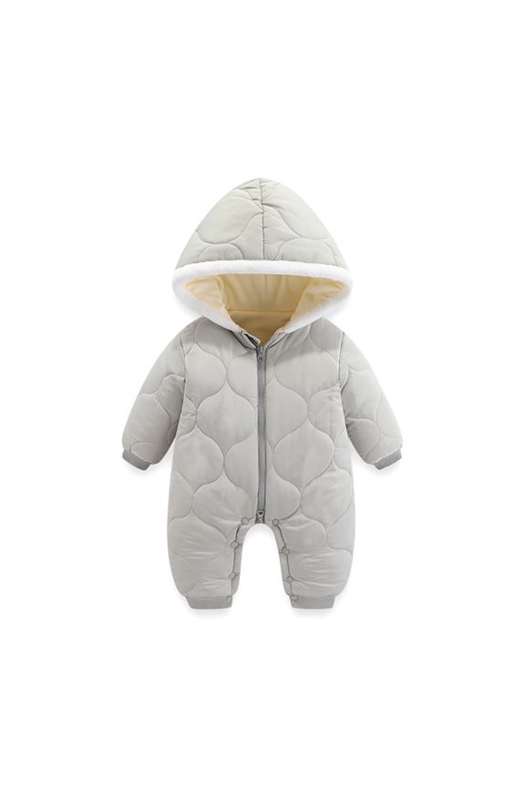 Baby Winter Romper Hooded Romper Coat for Toddler Boys Girls Down Jacket Solid Cute Printed Warm Windproof Baby Snow Coat 0-6 Months