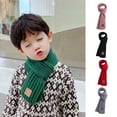 thumbnail image 1 of Baby Winter Scarf Knitted Thick Elastic Soft Solid Color Unisex Warm Cold Resistant Anti shrink Neck Children Neck Wrap, 1 of 8