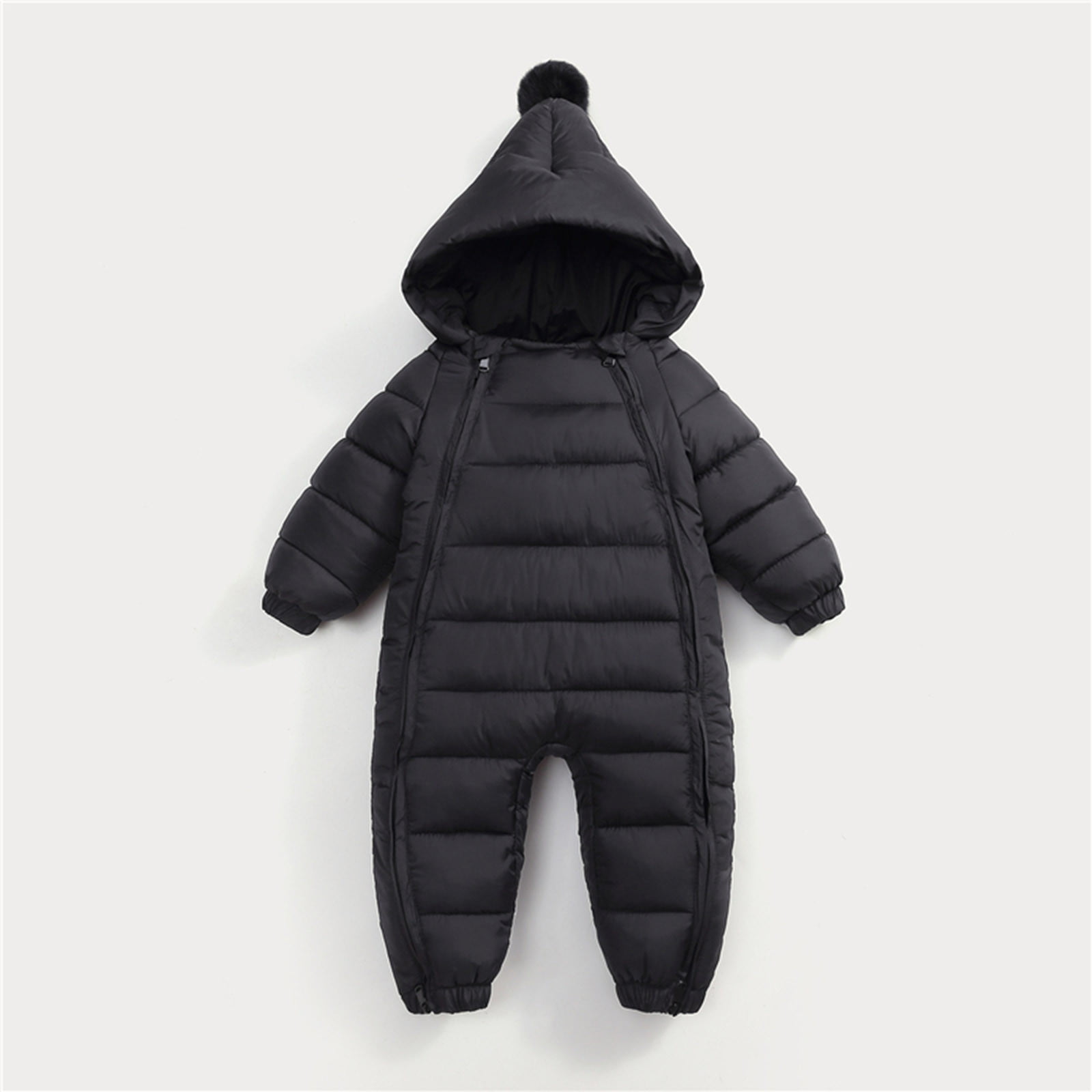 Baby Boys Girls Winter Snowsuit Coat Cute Romper Hooded Footie Warm Zipper Jumpsuit Padded Puffer Coat Baby Boy Girl Winter Clothes 0-3 Months
