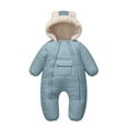 thumbnail image 1 of Baby Winter Snowsuit Zipper Hooded Puffer Jacket Warm Clothes for Baby Girl Windproof Winter Jumpsuits 6-9 Months Girl Clothes, 1 of 8