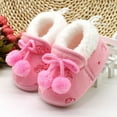 thumbnail image 1 of Baby Winter Warm Pompom Slippers Snow Boots Newborn Non-Slip Plush Crib Shoes 0-18M, 1 of 7