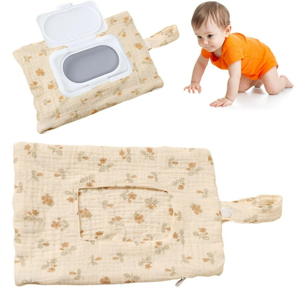 Baby Wipe Dispenser, Reusable Portable Wipe Holder, Baby Wipes Container, Travel Baby Wipes, Refillable Wet Wipe Pouch