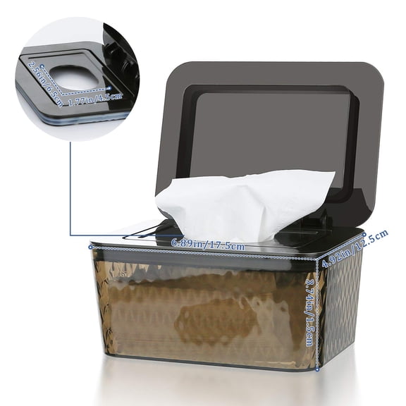 Baby Wipes Dispenser, Baby & Adult Wipe Holder, Dustproof Large Capacity Refillable Wipe Container, Keeps Wipes Fresh, One-Handed Operation. Non-Slip, Easy Open/Close Wipes Pouch Case, Black