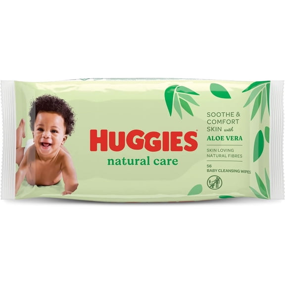Baby Wipes Natural Care with Aloe Vera Huggies Wipes 56 Pc Kids