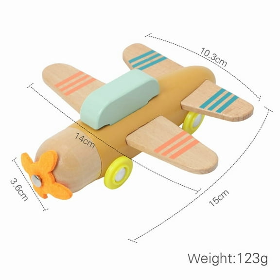 Baby Wooden Building Blocks Aircraft Manned Model Toys Montessori Education Wood Adornment Toys Baby Blocks Toys Birthday Gifts