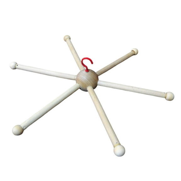 Baby Wooden Mobile Hanger Rattle Toy Handmade Creative Hanger Bed Bell Toys Wind Chime Bracket for Ceiling Home Newborn Decorative Fittings