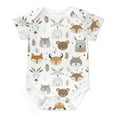 Baby Woodland Animals Bodysuits for Boy Girl Fox Rabbit Deer Bear