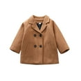 thumbnail image 1 of Baby Woolen Coat with Plaid Pattern, Double Breasted Pocket Decoration Spring Clothing, 2-7 Years, 1 of 5