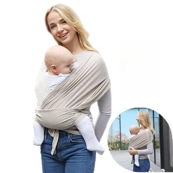 Baby Wrap Carrier, Easy to Wear Infant Carrier Slings, Lightweight Hands Free Baby Sling, Adjustable Baby Carriers for Newborn to Toddler 8-35 lbs
