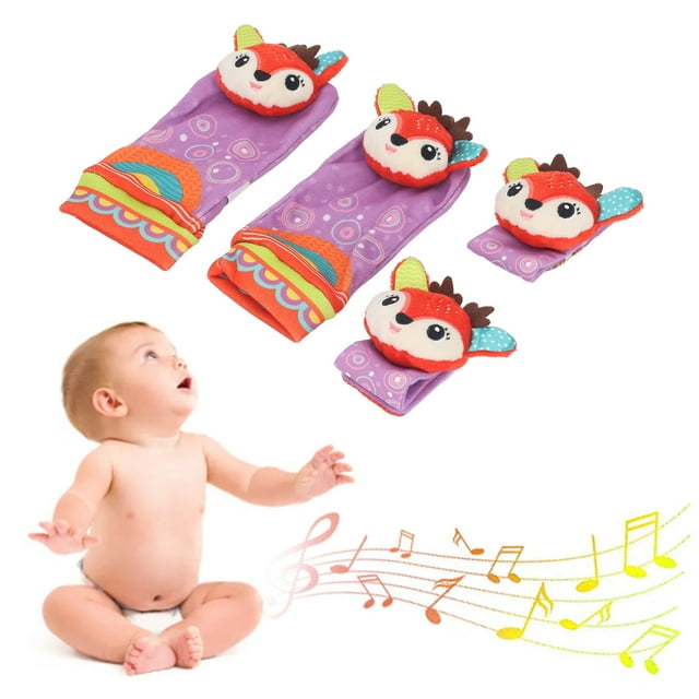 Baby Wrist Rattles Toy, Baby Wrist Rattles Toy Colorful Pattern Soft