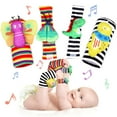 thumbnail image 1 of Baby Wrist Rattles Toys & Foot Finder Socks Set Baby Boy Girl Gifts Newborn Soft Sensory Toys Infant Socks 0-6 to 12 Months,Baby Toys 3-6 Months, 1 of 6