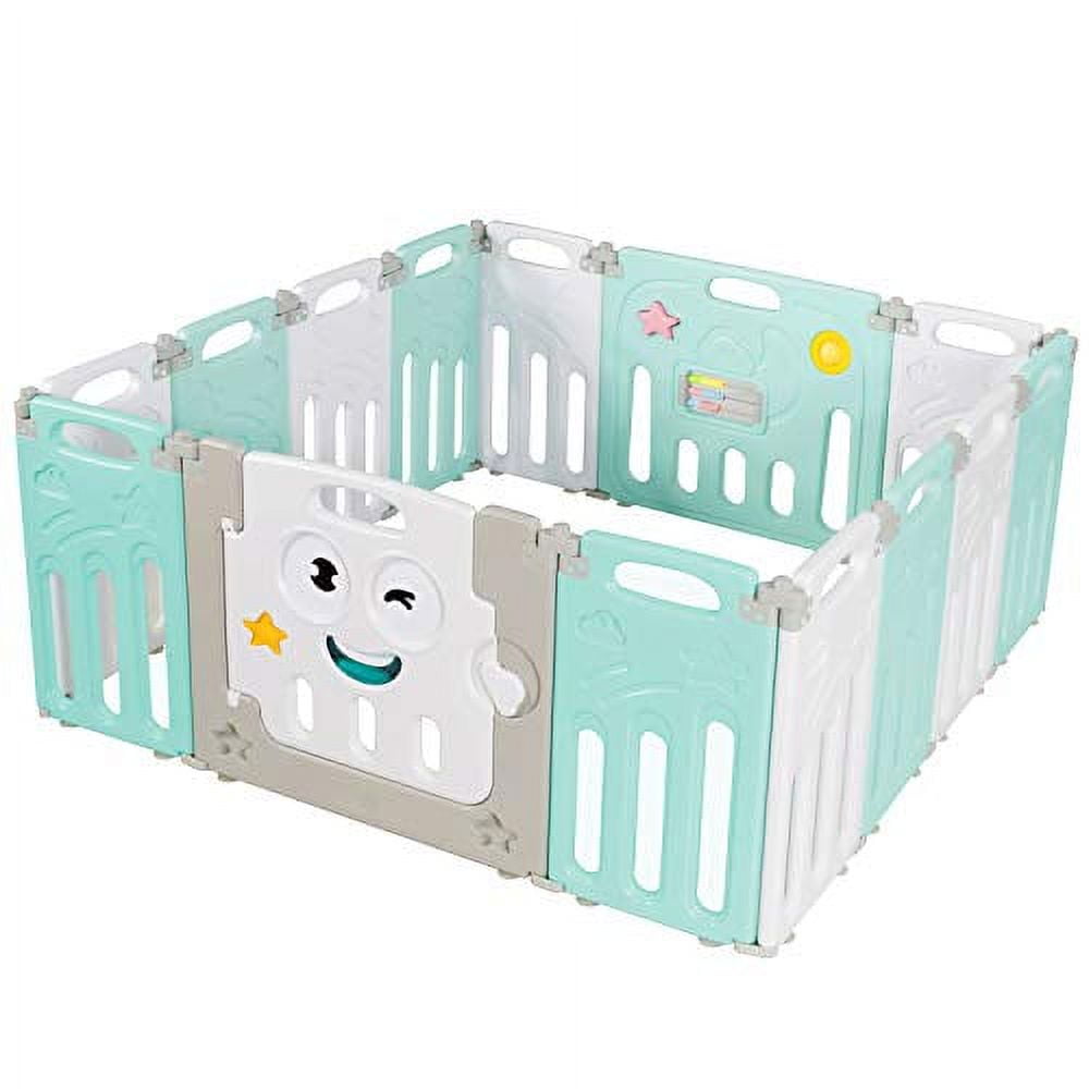 Baby Yards, 14 Panel Foldable Baby pen, AntiSlip Base & Lockable