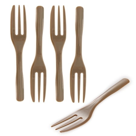 Baby Yellow Plastic Cake Fork with Knife Edge - 4" x 3/4" - 500 count box