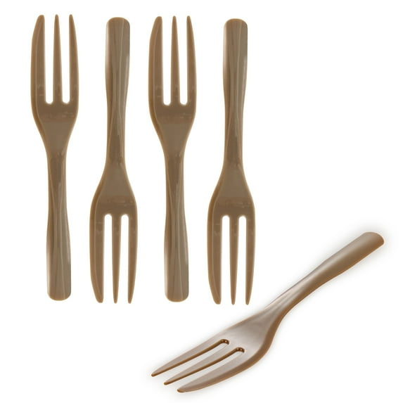 Baby Yellow Plastic Cake Fork with Knife Edge - 4" x 3/4" - 500 count box