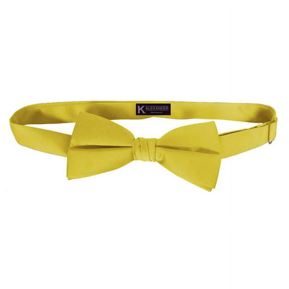 Baby Yellow Satin mens bow tie by K. Alexander