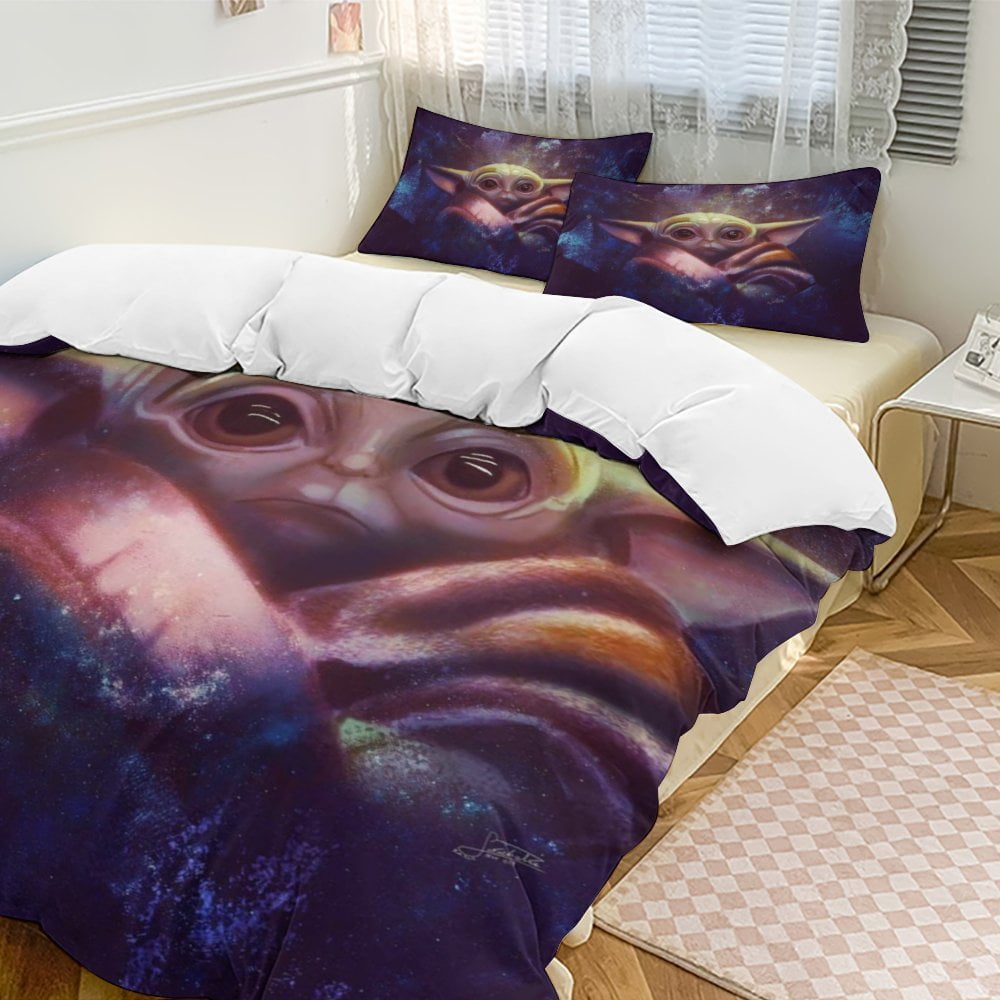 Baby Yoda 3-Piece Bedding Set Soft Warm And Comfortable Bed Set with 1 ...