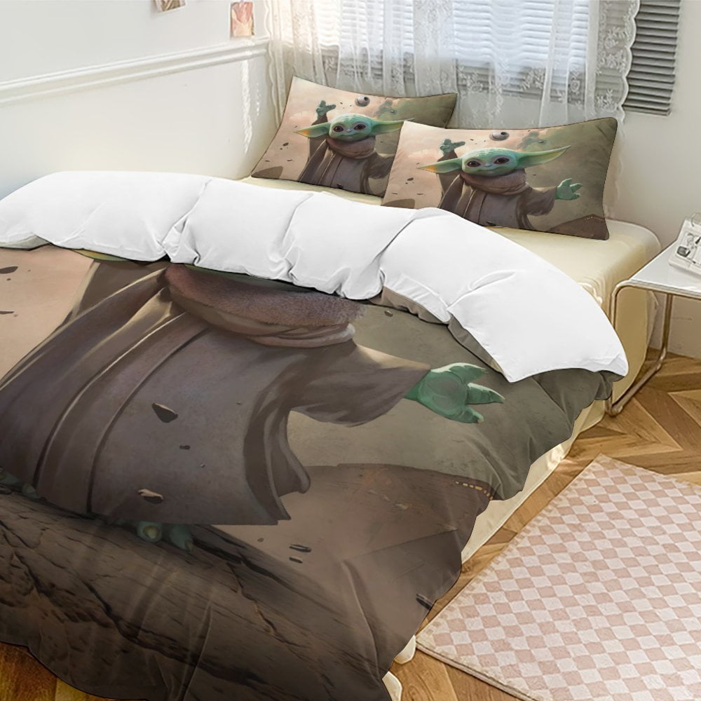 Baby Yoda 3-Piece Bedding Set Soft Warm And Comfortable Bed Set with 1 ...