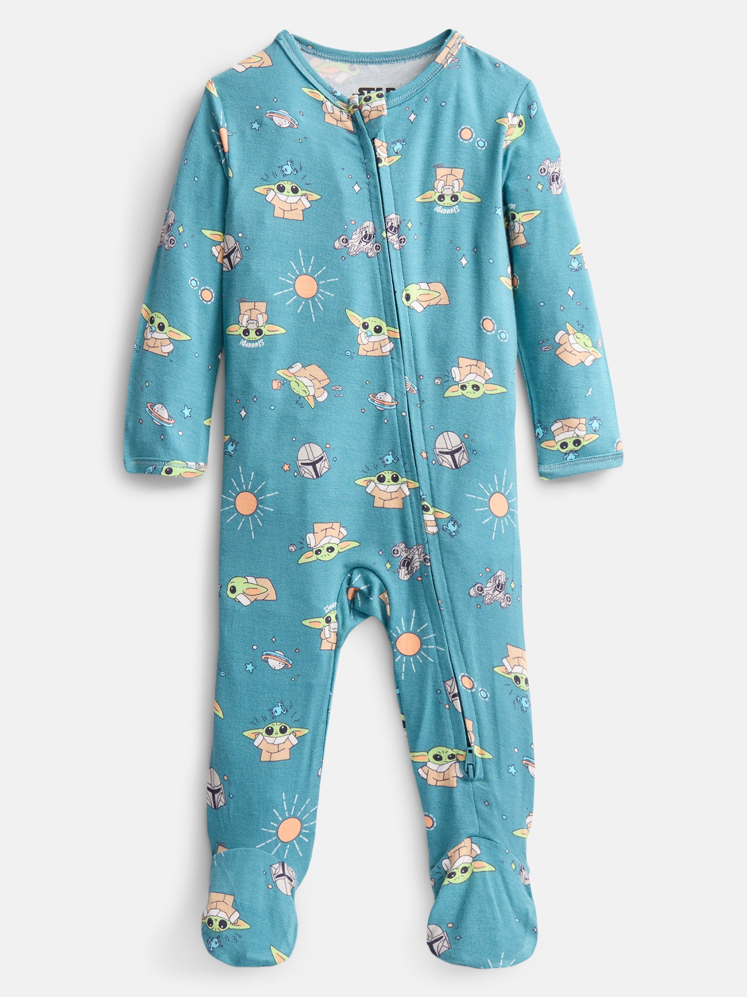 Star Wars The Mandalorian Baby Boys Grogu Baby Yoda Sleep & Play Footed Pajamas, One Piece, Sizes NB-6/9M