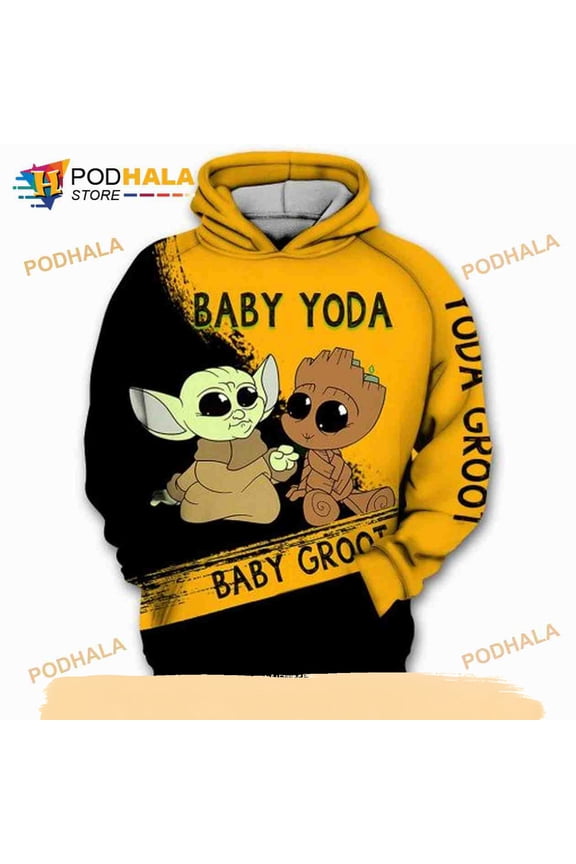 Baby Yoda Baby Groot 3D Hoodie T-Shirt Shirt