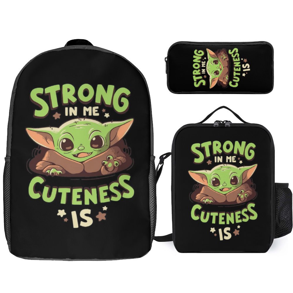 Baby Yoda Backpack Set Cartoon Backpacks with Pencil Case & Lunch Bag