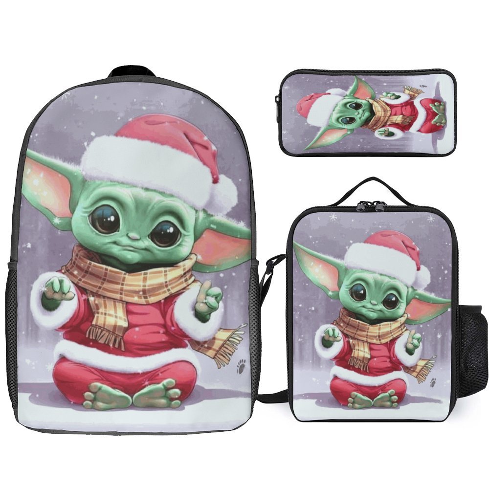 Baby Yoda Backpack Set Cartoon Backpacks with Pencil Case & Lunch Bag