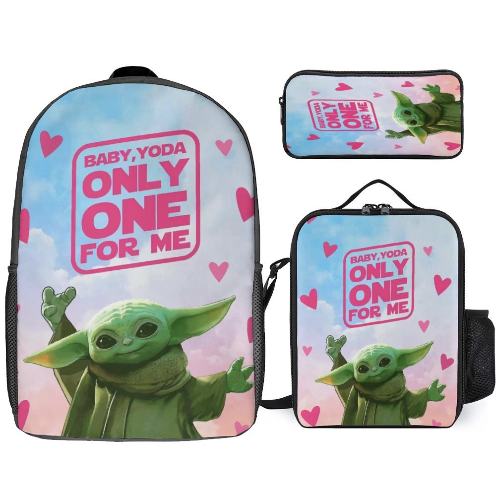 Baby Yoda Backpack Set Cartoon Backpacks with Pencil Case & Lunch Bag