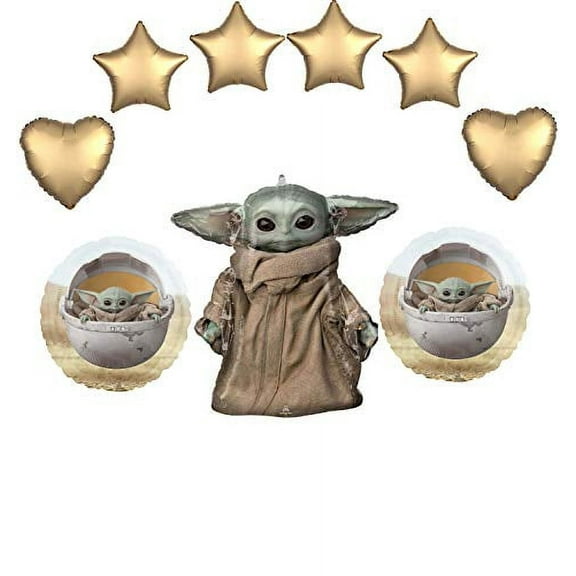 Baby Yoda Balloons Birthday Decorations - The Child Mandalorian. Baby Yoda Party Decorations, Star Wars Party Supplies Set of 9