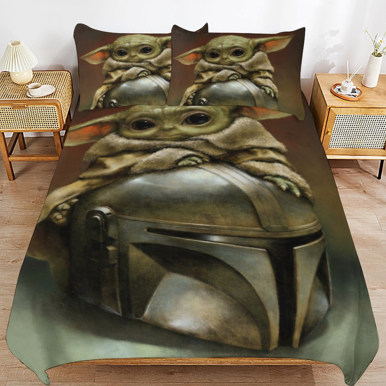 Baby Yoda Bedding Sets Cute Bed Cover Anime Cartoon 3D Printed