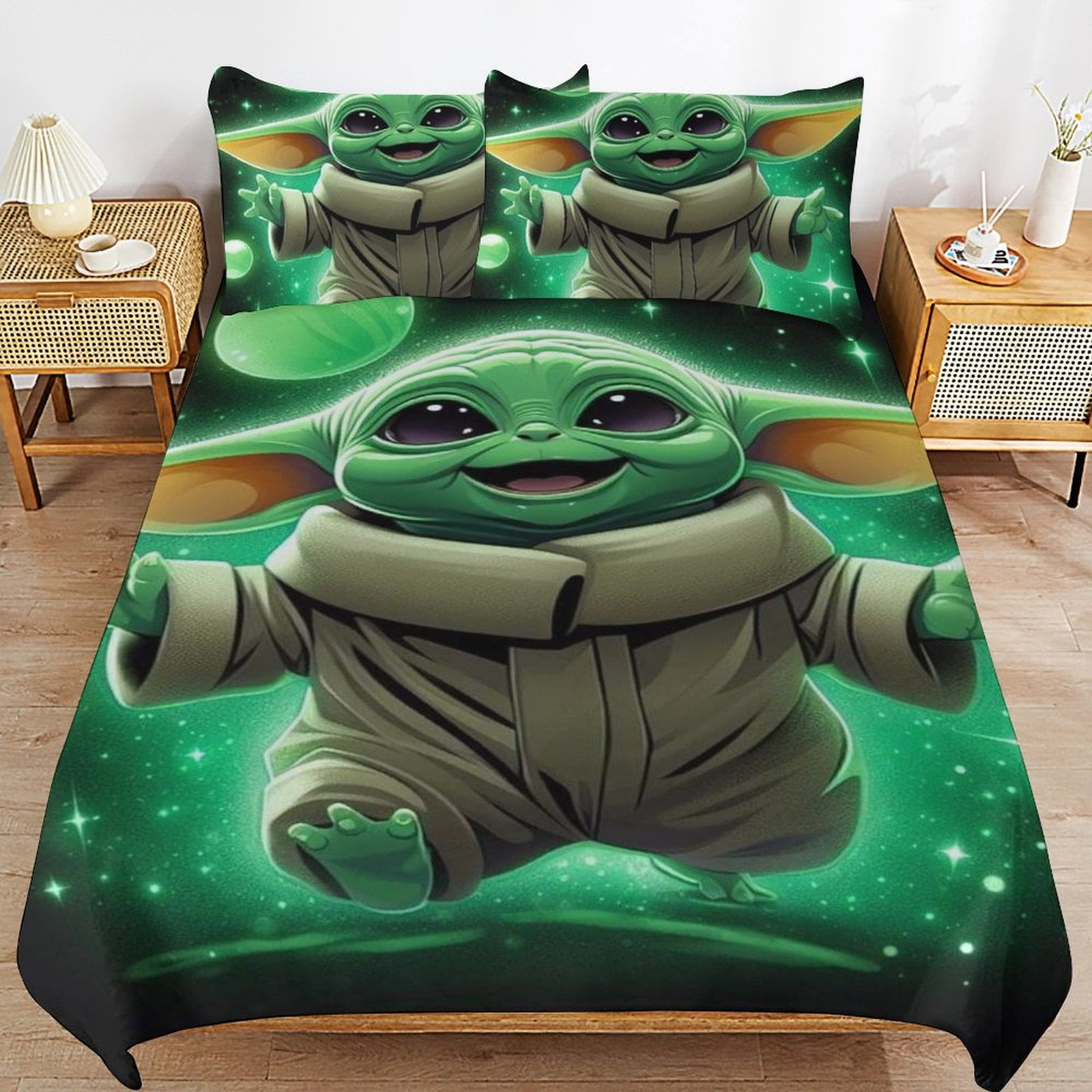 Baby Yoda Bedding Sets Cute Bed Cover Anime Cartoon 3D Printed