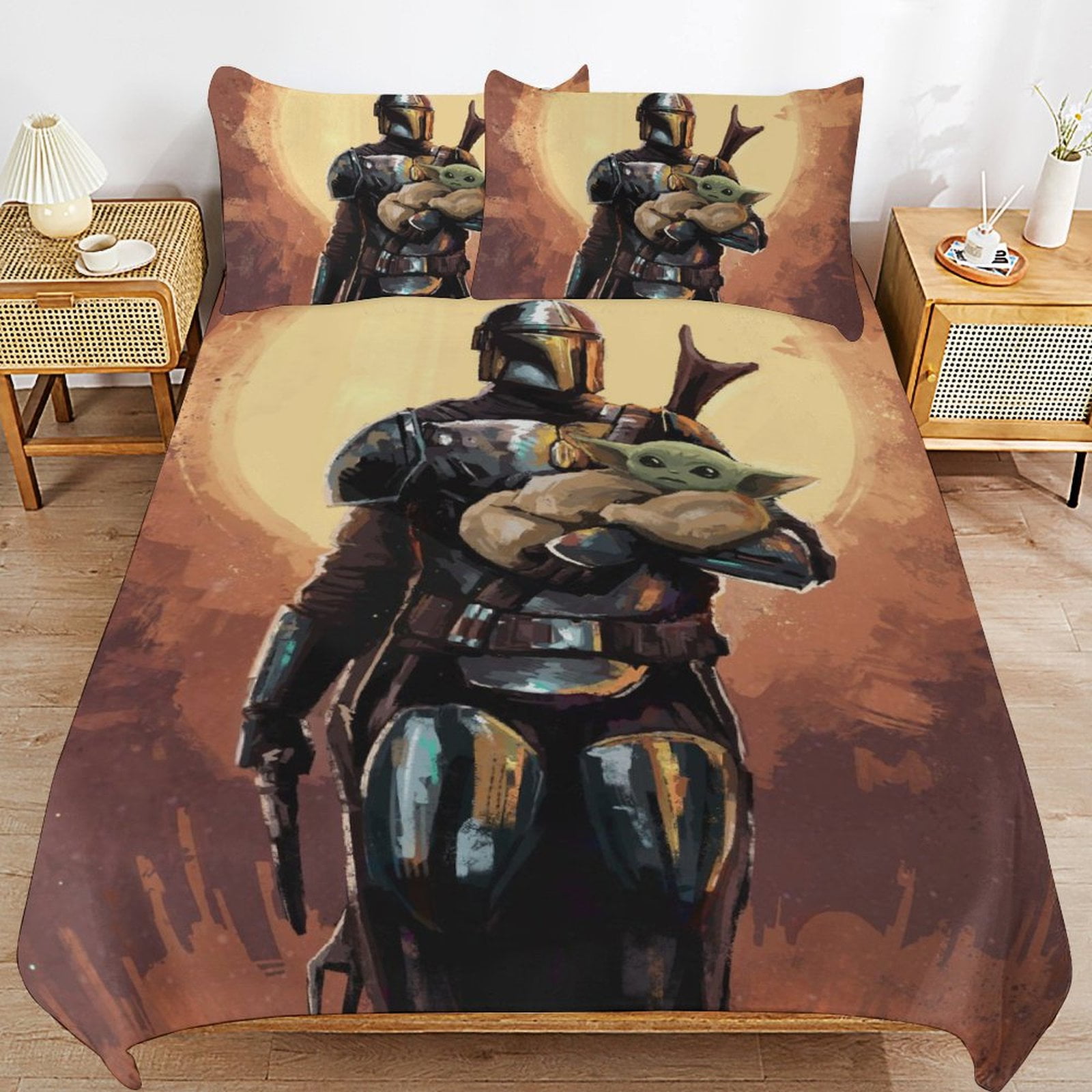 Baby Yoda Bedding Sets Cute Bed Cover Anime Cartoon 3D Printed