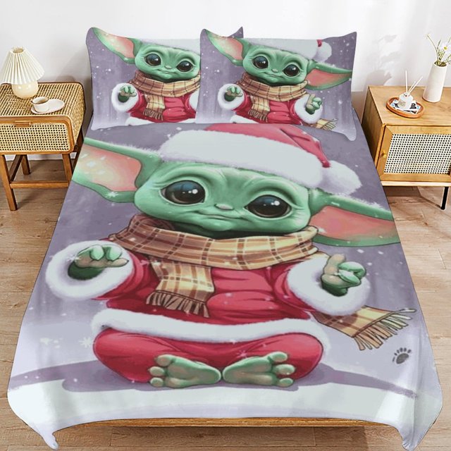 Baby Yoda Bedding Sets Cute Bed Cover Anime Cartoon 3D Printed