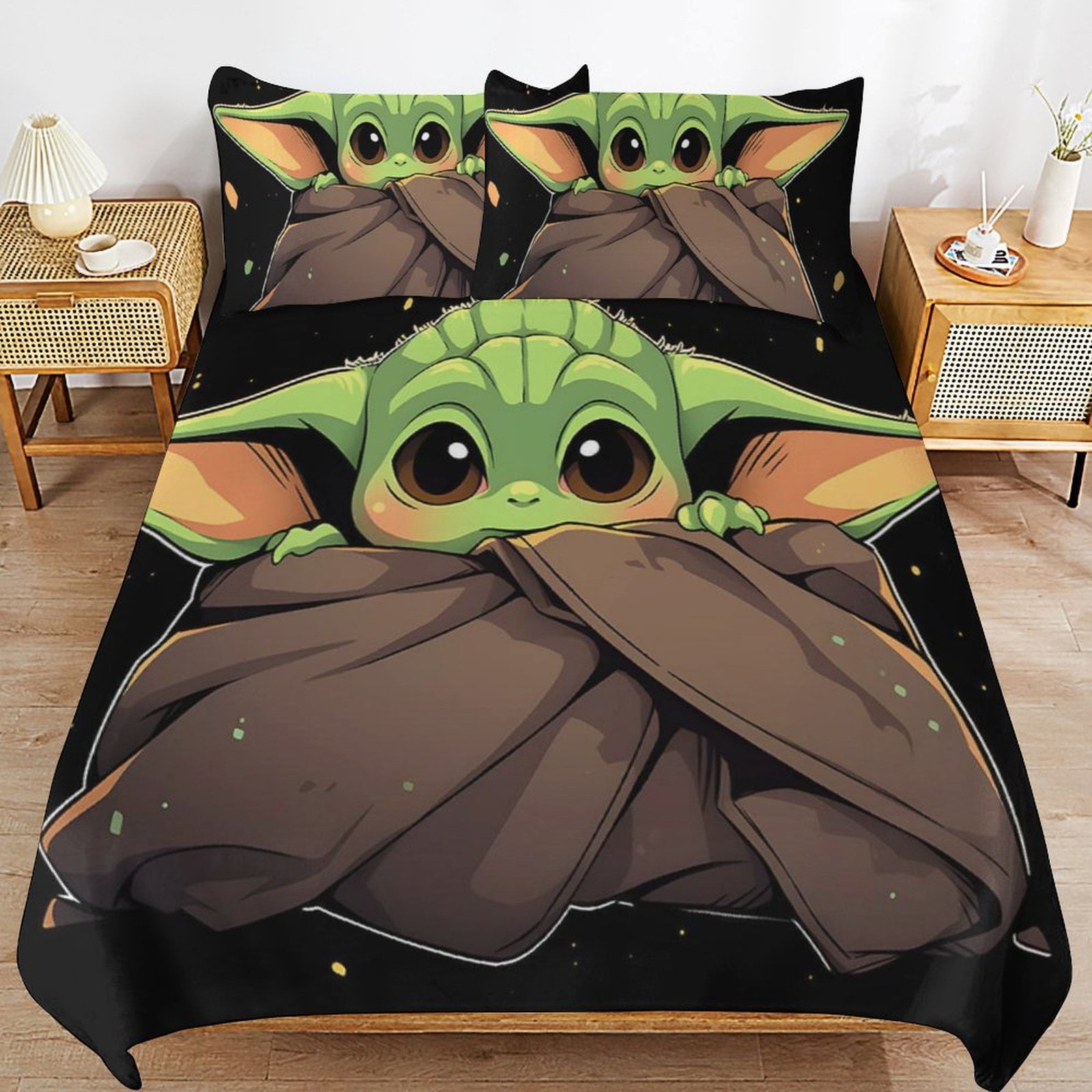 Baby Yoda Bedding Sets Cute Bed Cover Anime Cartoon 3D Printed