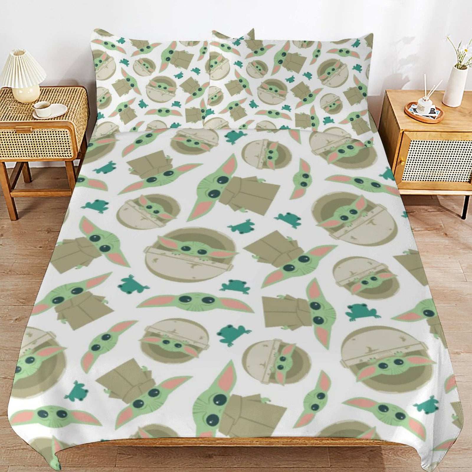 Baby Yoda Bedding Sets Cute Bed Cover Anime Cartoon 3D Printed