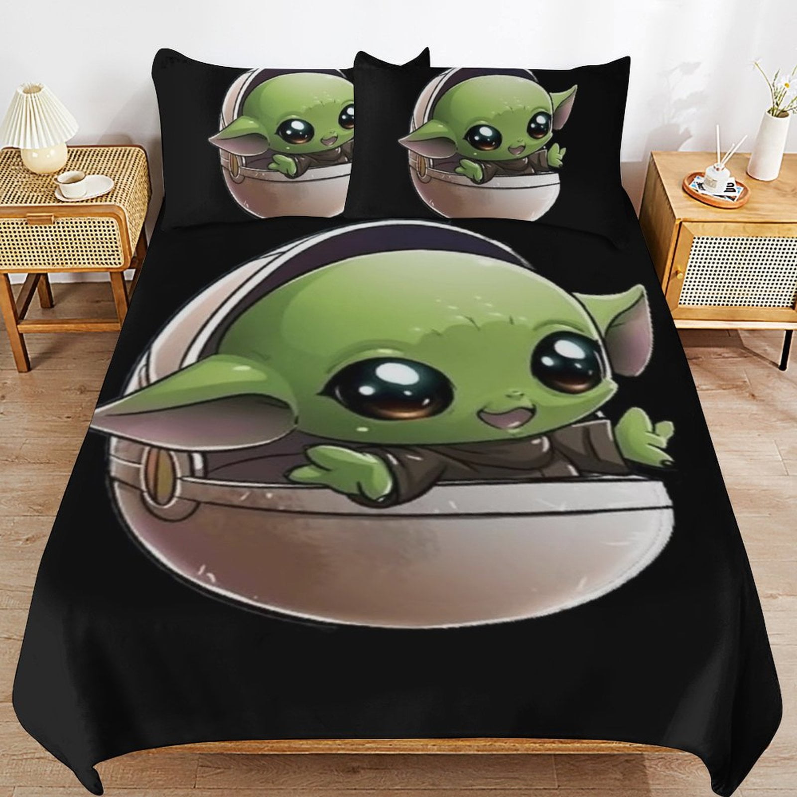 Baby Yoda Bedding Sets Cute Bed Cover Anime Cartoon 3D Printed