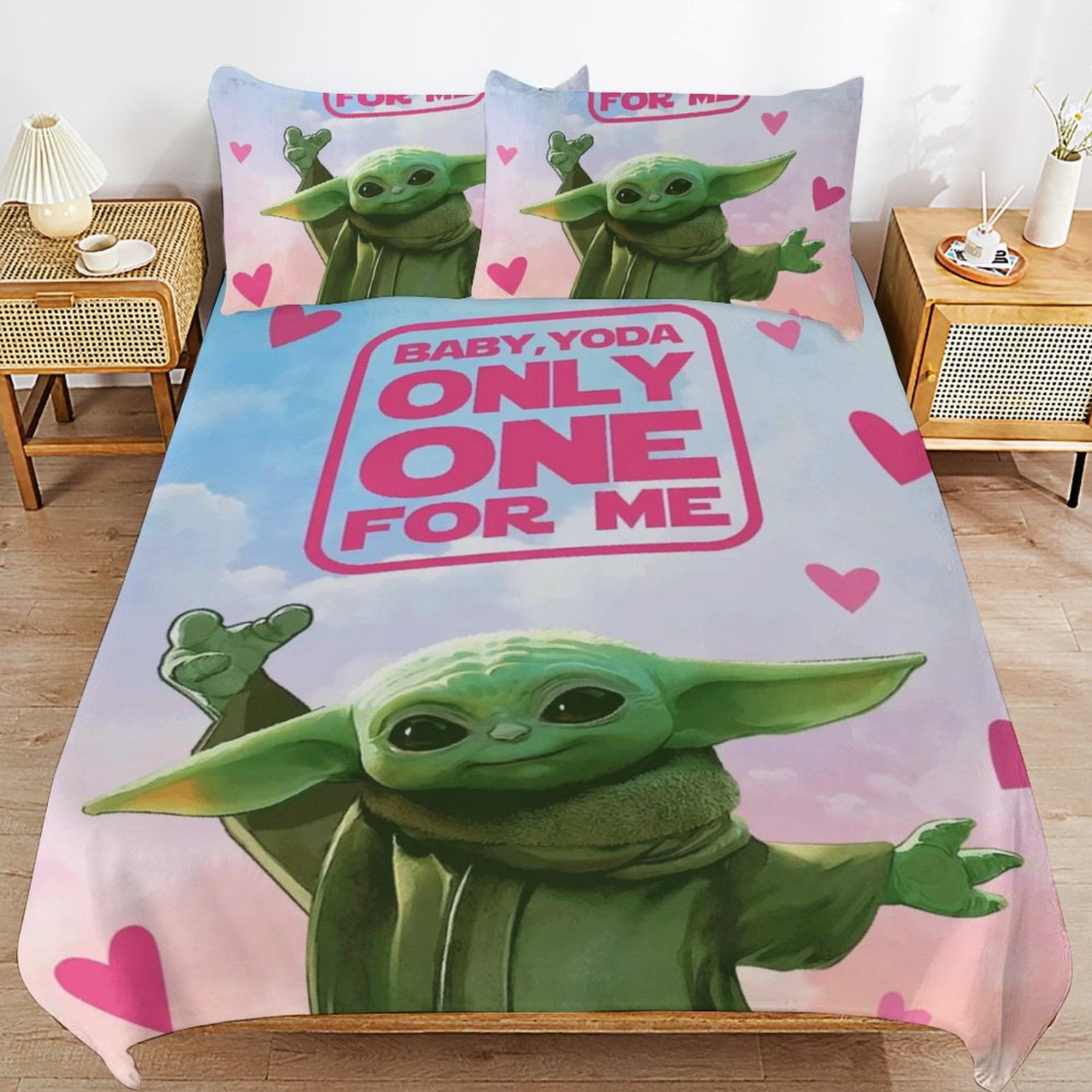 Baby Yoda Bedding Sets Cute Bed Cover Anime Cartoon 3D Printed