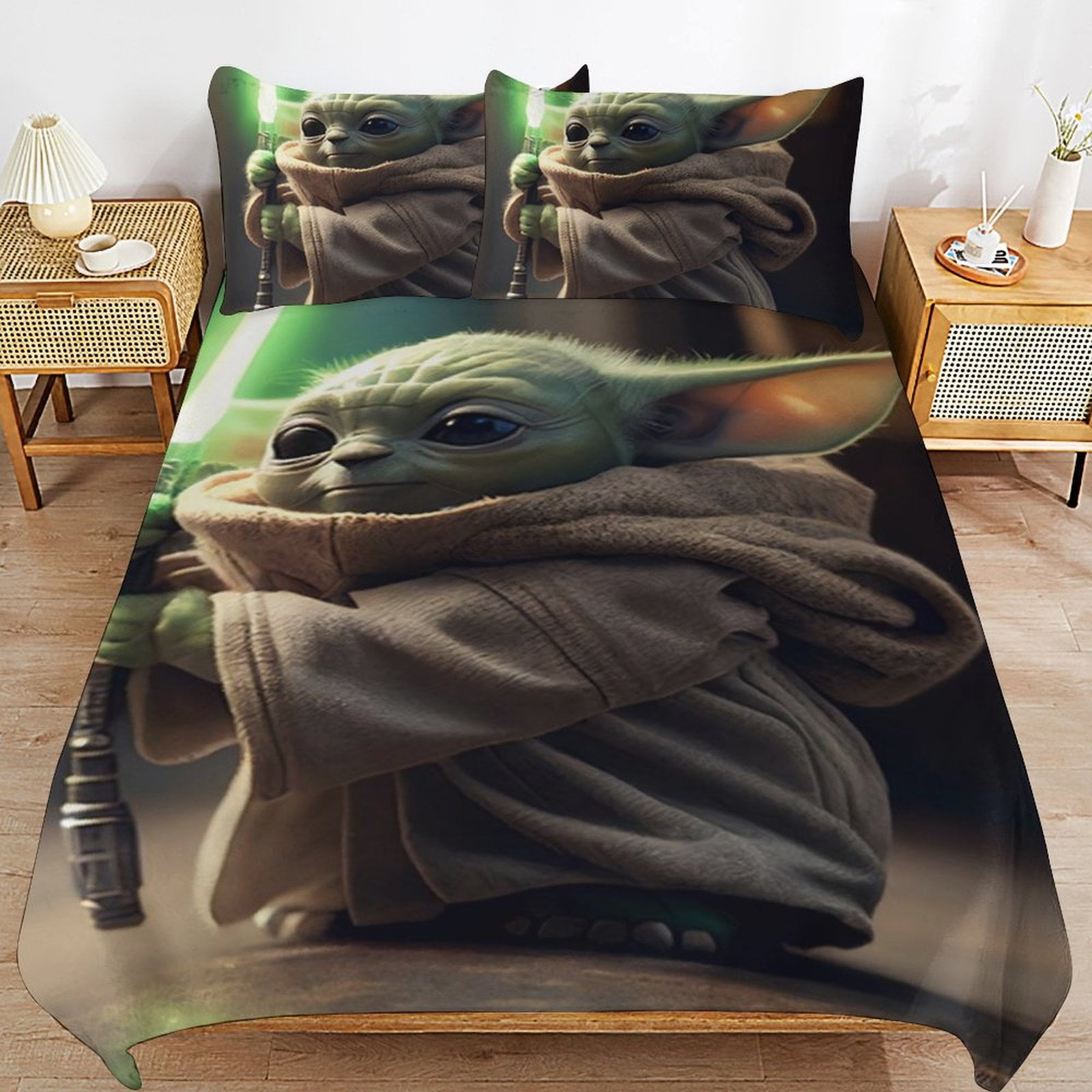 Baby Yoda Bedding Sets Cute Bed Cover Anime Cartoon 3D Printed